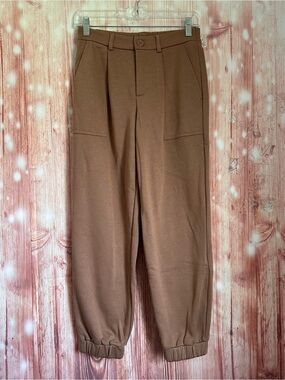 Halara Chestnut Brown High Rise Button Front Sweatpants Joggers Size XS